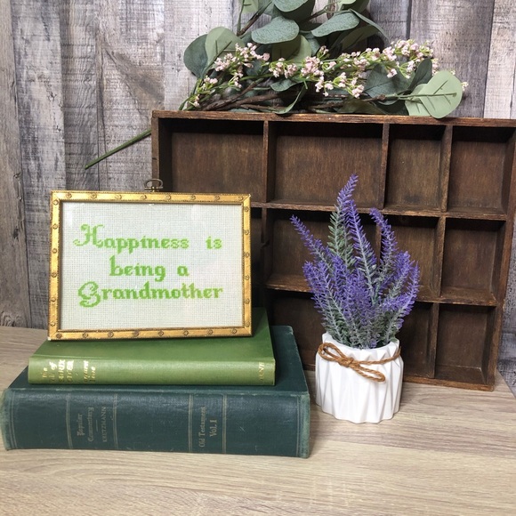 Vintage Hand embroidered framed art boho decor - Picture 6 of 6